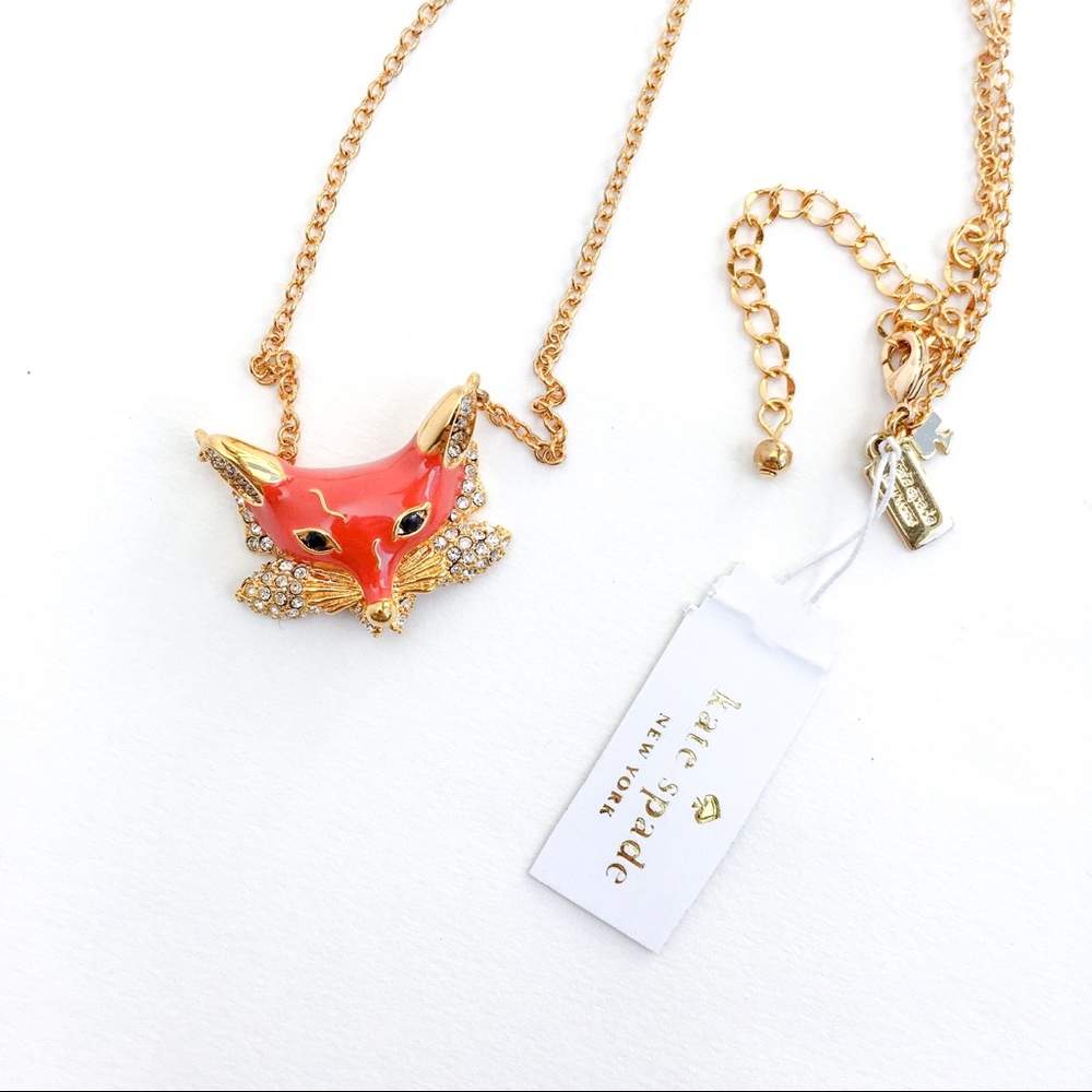 Kate spade orange fox necklace
